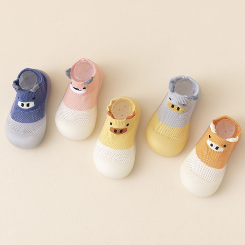  Autumn New Children's Mesh Floor Socks Breathable Baby Cartoon Baby Shoes and Socks Cooling Toddler Indoor Shoes