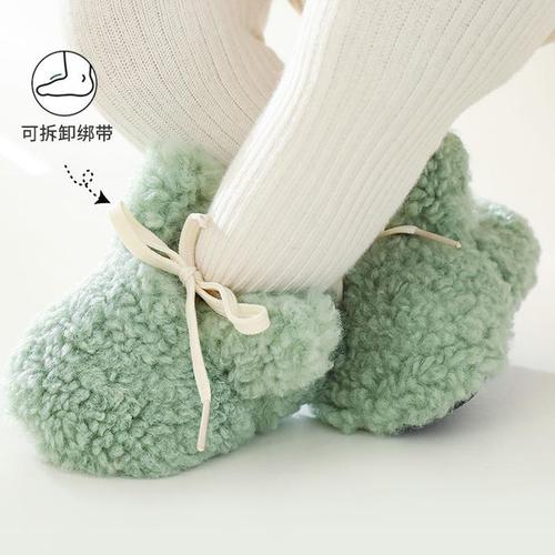 Newborn Baby Shoes and Socks for Fall/Winter , Thick and Warm, Bunny Anti-Slip, for Baby Learning to Walk, Soft Sole Floor Socks