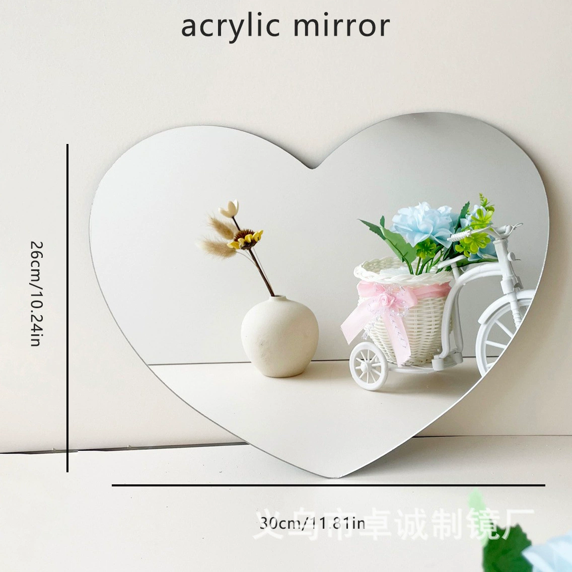 Кросс-бордерные акриловые зеркальные наклейки в форме сердца, круглые зеркальные наклейки на стену, декоративные линзы для гостиной, фон для дивана, зеркальные наклейки на стену