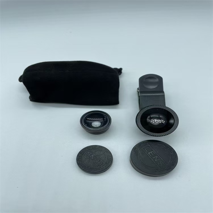 三合一手机微距鱼眼镜头 亚克力广角拍照辅助镜头