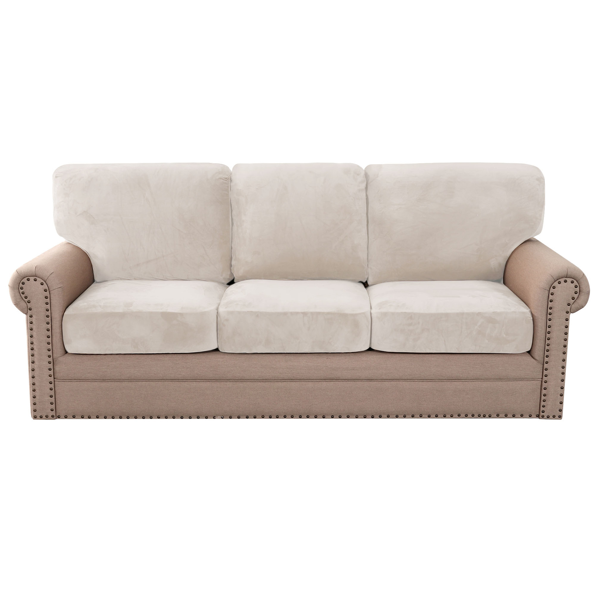 Cross-border Amazon hot sale Silver Fox velvet assembled sofa (backrest + seat Board) simple elastic protective cover