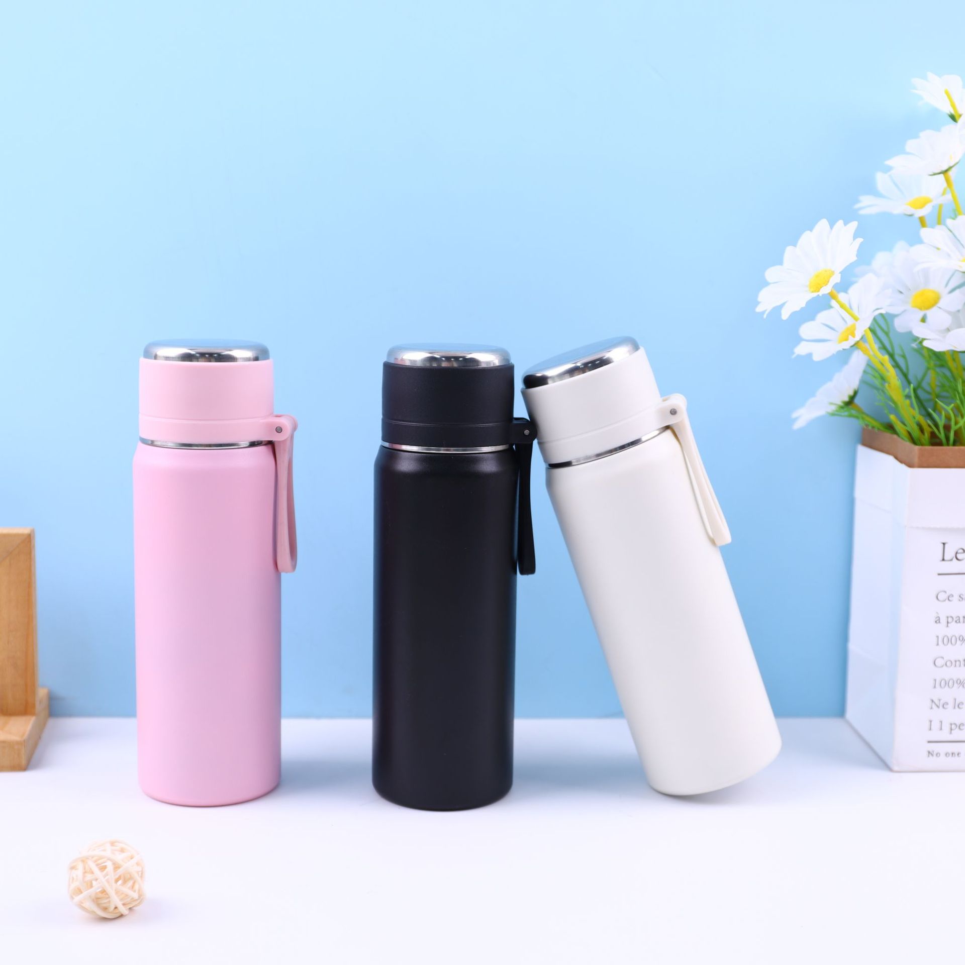 Pequeño fresco nuevo 316 taza de aislamiento de acero inoxidable para estudiantes, mujeres y hombres bala taza de agua portátil doble al aire libre