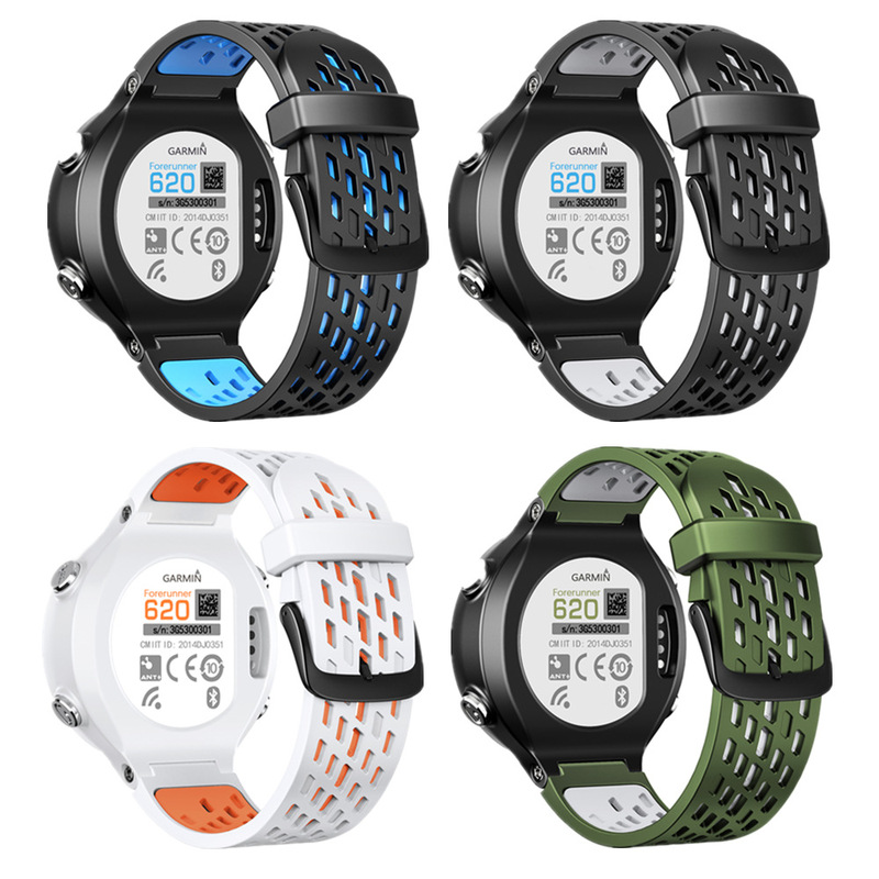 Two-tone silicone rubber watch strap suitable for GARMIN Forerunner 735XT 235 230 620
