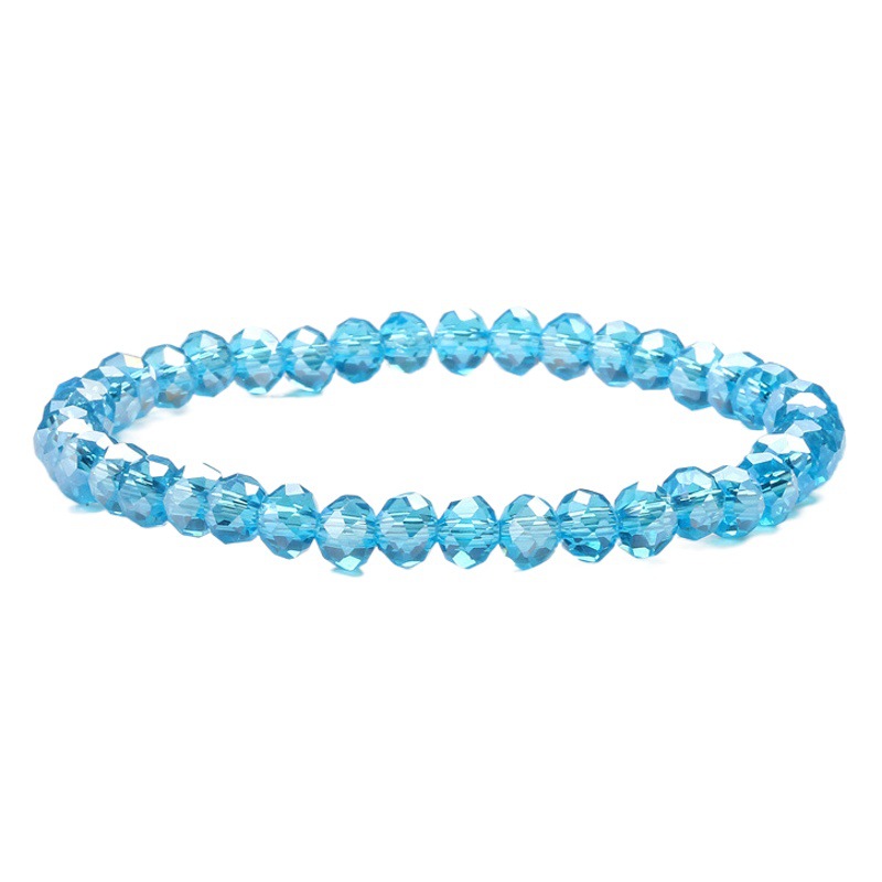 Cruz-frontera Super brillante colorido cristal 6MM cristal cuentas pulsera multi-color cristal cuentas pulsera