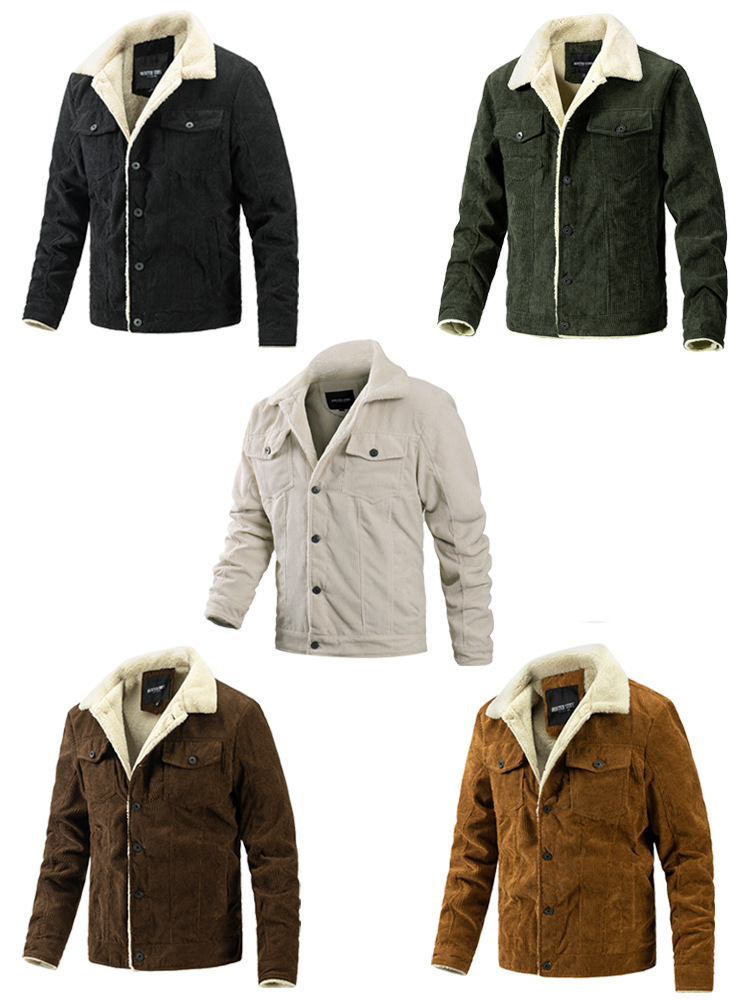 Men's Corduroy Jacket Slim Fit Winter Outerwear For Men_voghion.com
