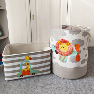 Cartoon Children's Fabric Toy Storage Basket Basket Clothes Storage Box Finishing Basket Dirty Clothes Bucket Storage