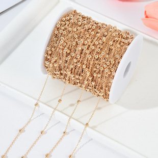 Small iron chain plus ball flat O clip bead chain loose chain diy jewelry material necklace bracelet earring accessories wholesale