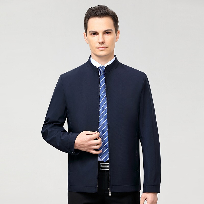 Brand Silk Jacket for Men 2026 Spring and Autumn Business Casual Middle-Aged Leader's Coat Non-Iron Loose Fit Dad Jacket