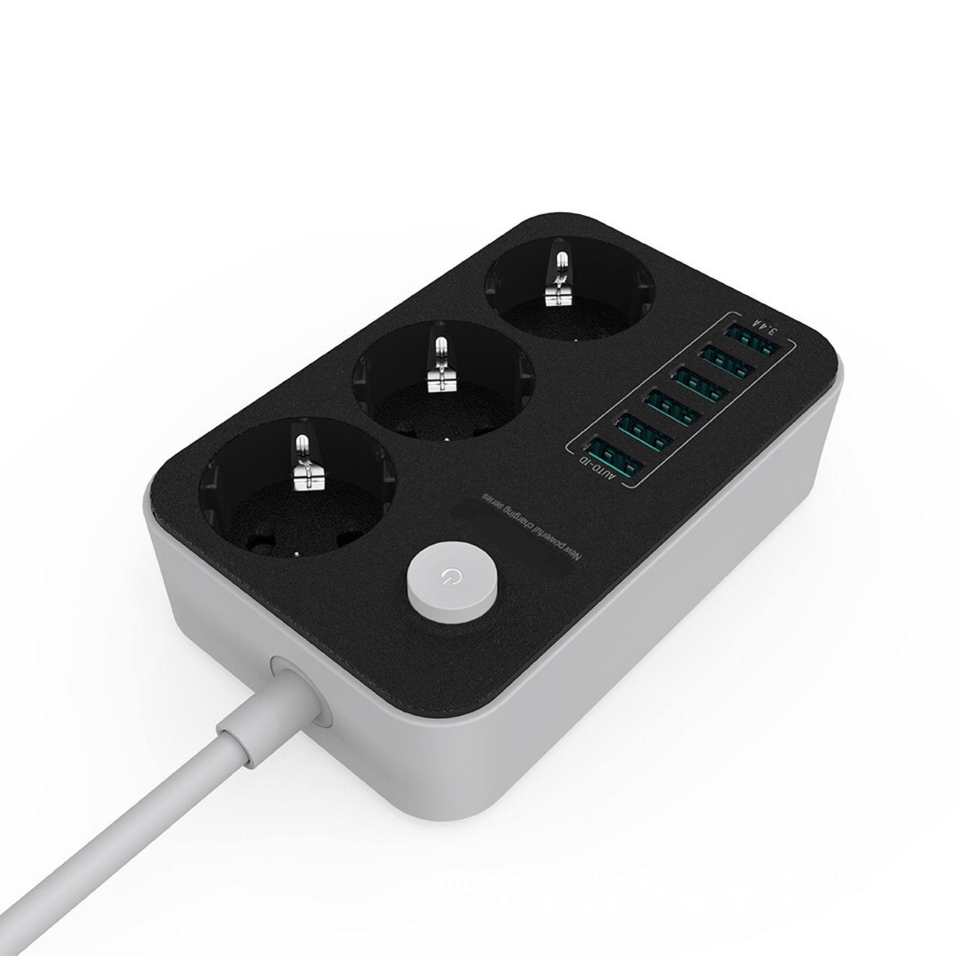 Caja de regalo exportación transfronteriza enchufe 6USB-C multipuerto enchufe de carga de teléfonos móviles comercio exterior exportación nuevo tipo de placa de enchufe de fila