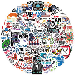 50 pieces of lacrosse long stick stickers luggage notebook waterproof removable cross-border wholesale decal