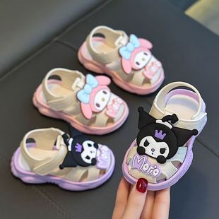 2025 Baby Toddler Shoes Children's Cute Cartoon Anti-collision Non-slip Soft Sole Outfit Indoor Velcro Sandals for Women