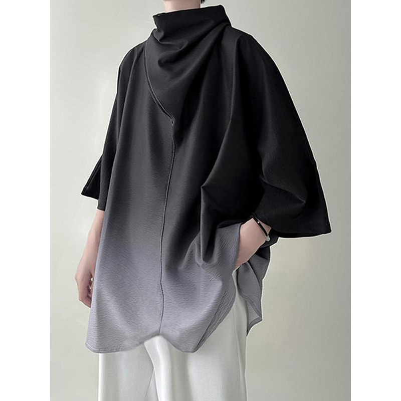 R 23788 Gradient 3/4 Sleeve Tee Gradient Three-Quarter Sleeve T-Shirt Cross-Border Quick Sale