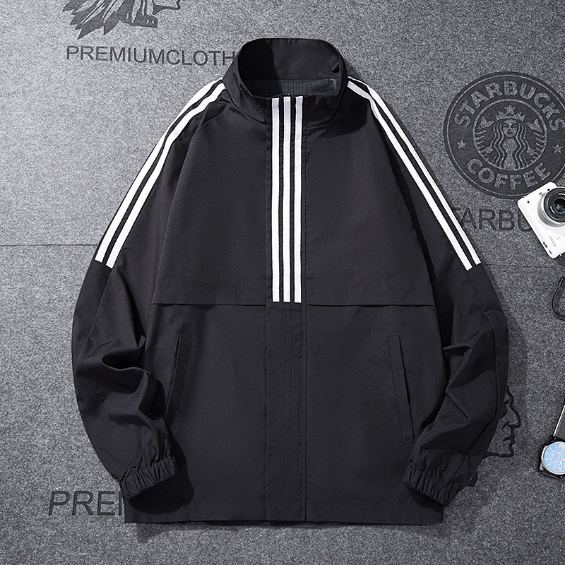 2022 chaqueta masculina primavera y otoño nuevo cuello de manga larga guapo con chaqueta casual de moda coreana