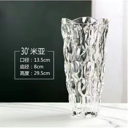 Artesanías de estilo europeo de la vendimia florero de cristal al por mayor florero bohemio de lujo ligero decoración del hogar arreglo floral