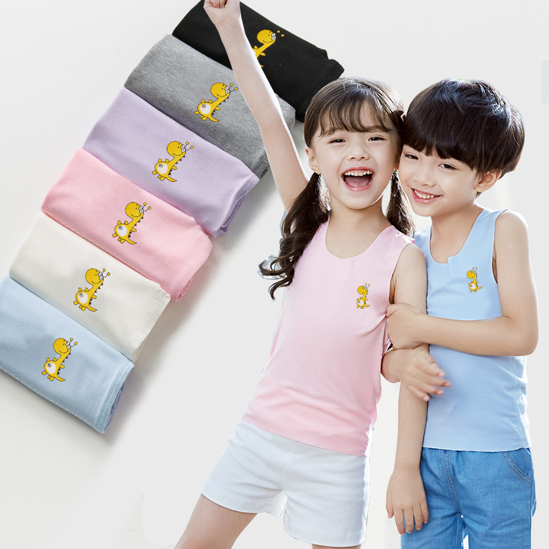 children I-shape vest Thin section Base coat Children jacket girl camisole Male treasure Sleeveless Summer wear Short sleeved