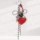 Cute Girl's Heart Silver Bead Bow Miu Bag Pendant Leather Love Super Beautiful Keychain Hanging