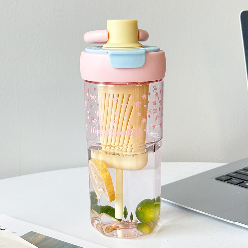 Botella de agua de oficina para estudiantes, plástico resistente al calor