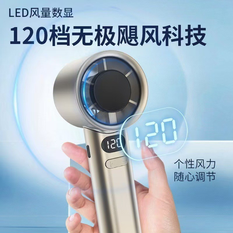 M11 mini ventilador de mano verano sensación de hielo refrigeración portátil al aire libre LED volumen de aire ventilador de pulverización digital regalo image 3