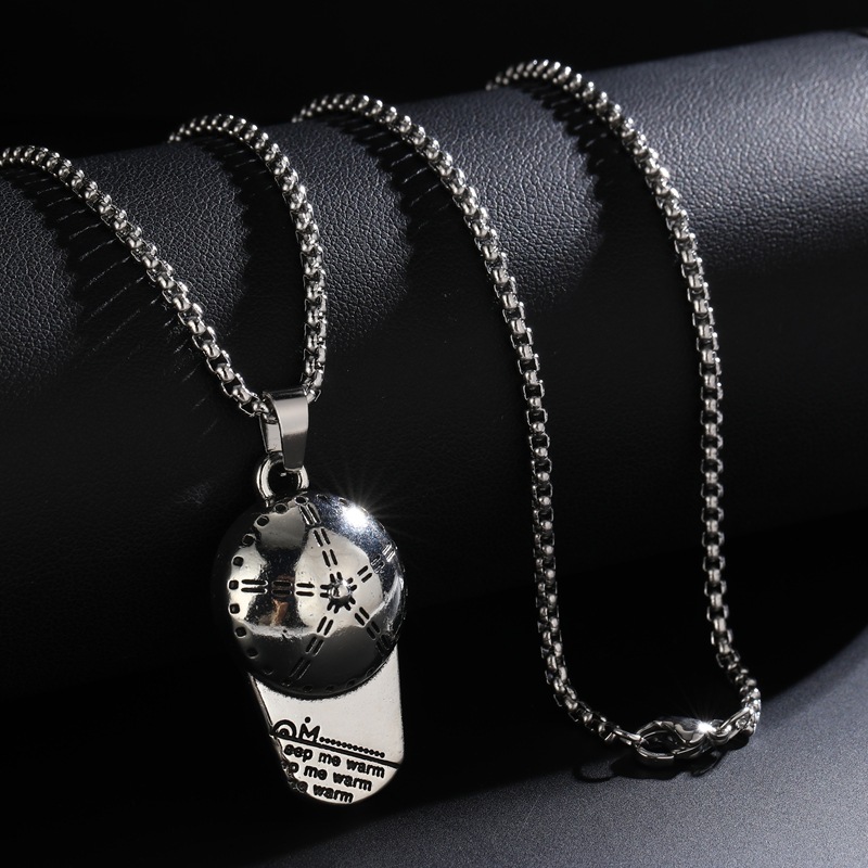 European and American personality cap stainless steel necklace hip hop rock baseball hat alloy pendant men's pendant jewelry