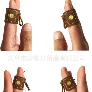 Household Leather Thimble Finger Protector Cover Hand-woven Sewing Machine Accessories Needle Drill Finger Protector