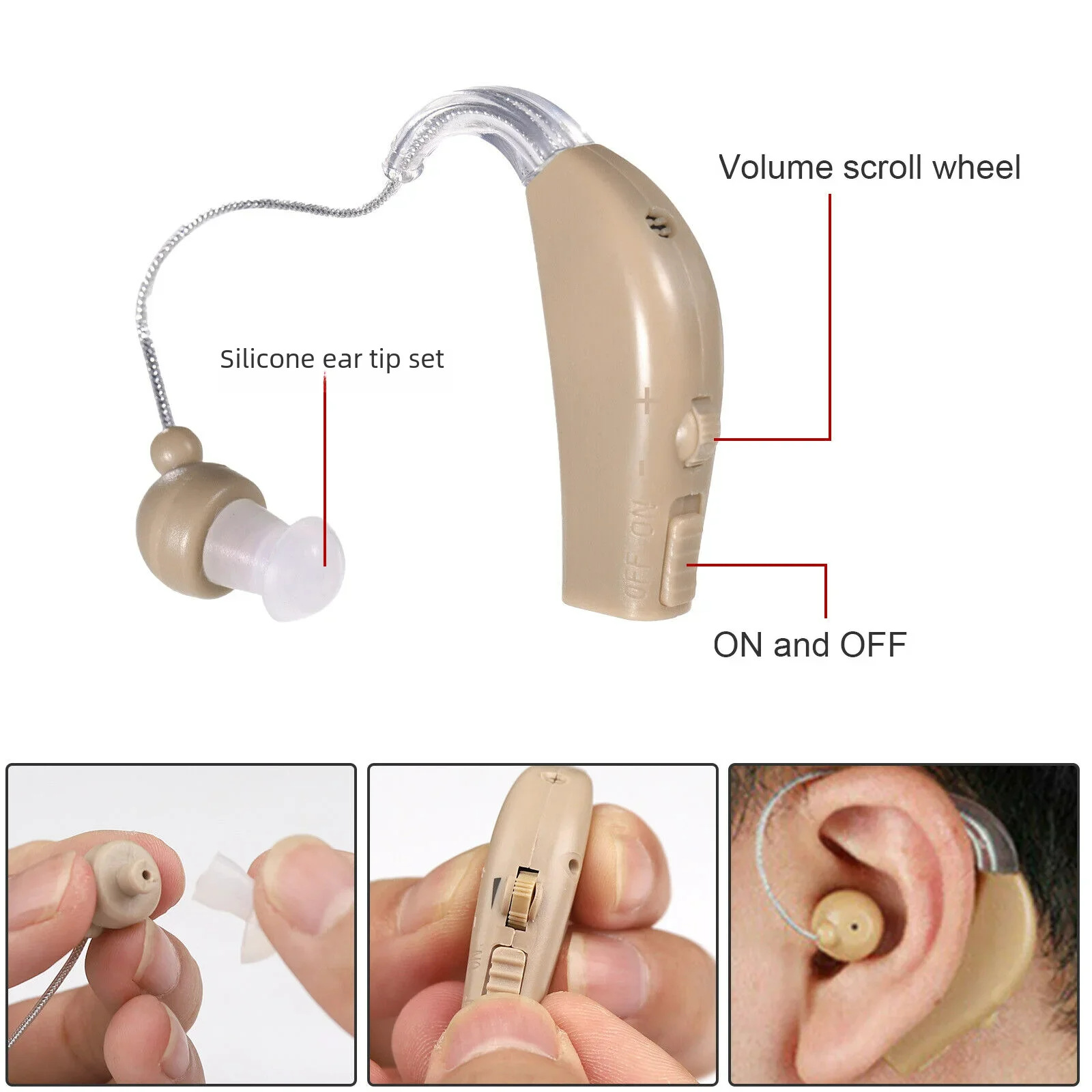 Comercio exterior mayorista audífonos recargables para personas mayores colector de altavoces de tipo oreja sordos amplificadores auditivos