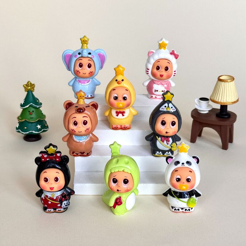 Small Animal Figurines Blind Box Cute DIY Accessories Keychain Doll Desktop Ornament Resin Parts