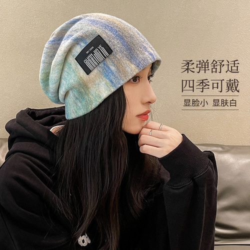 Hat women's spring and autumn cold hat headscarf ins trendy air-conditioning postpartum hooded warm sleeping cap winter and autumn puffy hat
