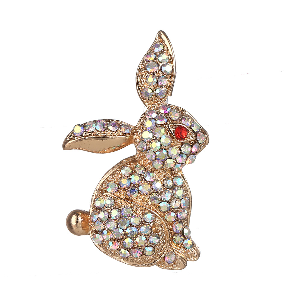 Retro Rabbit Carrot Alloy Enamel Artificial Rhinestones Women's Brooches display picture 2