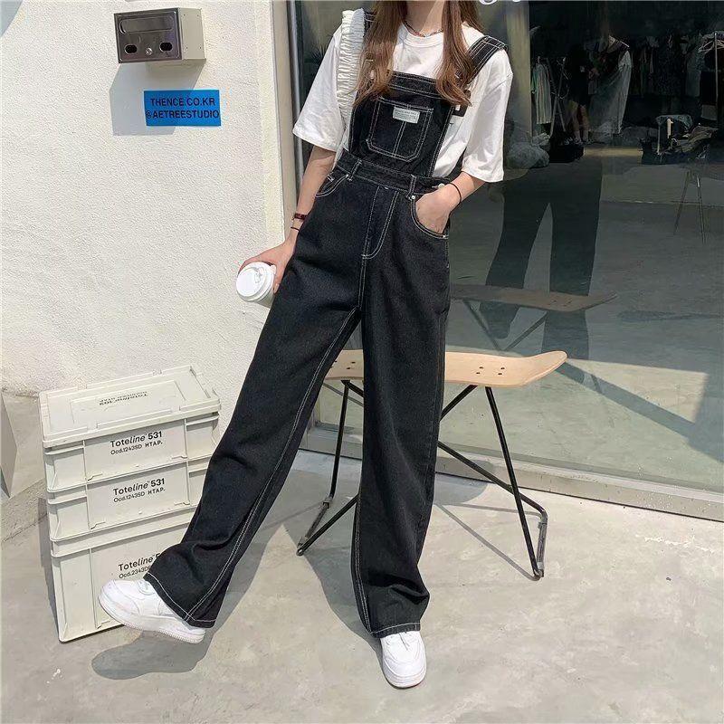 Women's denim overalls for summer, spring, and autumn, plus-size women's clothing, cute and age-reducing wide-leg jumpsuit for petite women Women's denim overalls for summer, spring, and autumn, plus-size women's clothing, cute and age-reducing wide-leg jumpsuit for petite women