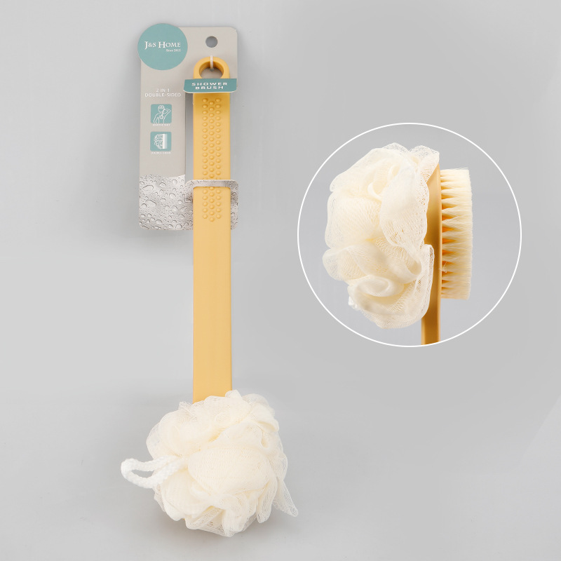 Hogar mango cuadrado de doble cara Bola de baño cepillo de baño de nylon cepillo de baño de pelo suave cepillo de baño Baño frotar de nuevo en stock al por mayor