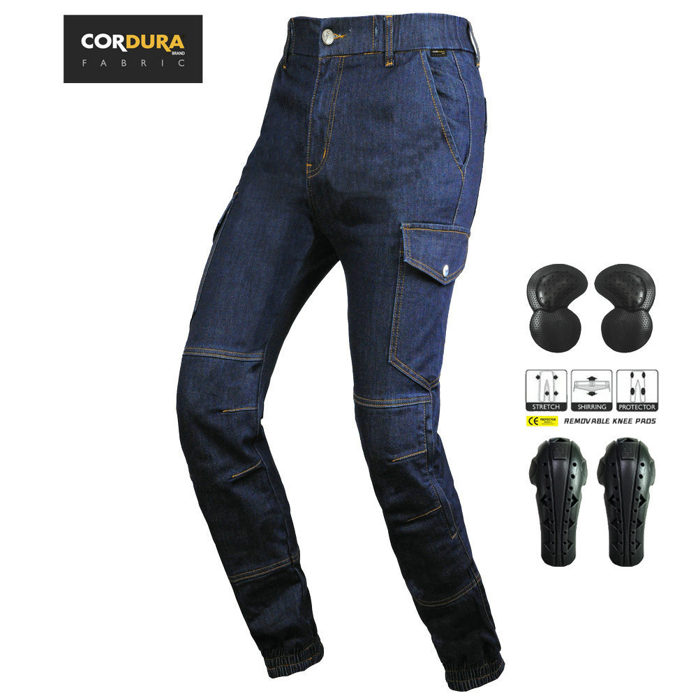 VOLERO motocicleta jeans hombres casual motocicleta montar pantalones anti-caída resistente al desgaste resistente al desgarro equipo de protección de silicona