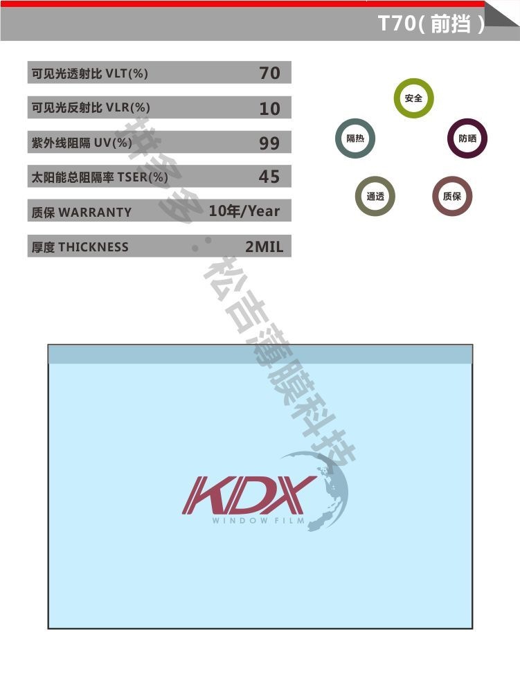 Kangdexin New Packaging Box Car Heat Insulation Solar Film Kangdexin Color Box Explosion-Proof Film Glass Film 30m Full Roll