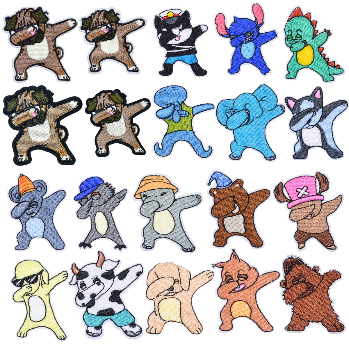 原创嘻哈风时尚百搭手势卡通刺绣布贴绣花手工DIY补丁贴服装配饰