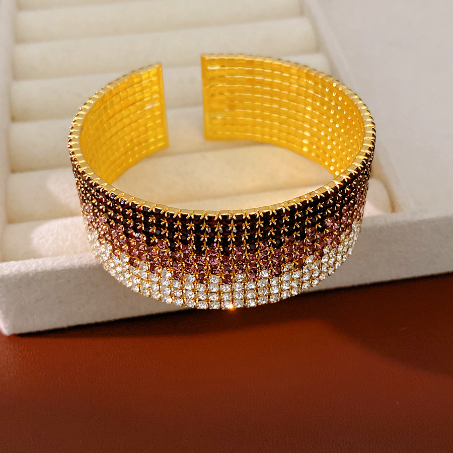 Pulsera - oro - morado oscuro - morado - blanco
