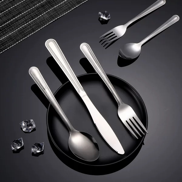 Factory wholesale creative pattern stainless steel spoon hotel simple tableware set Western tableware steak knife fork spoon