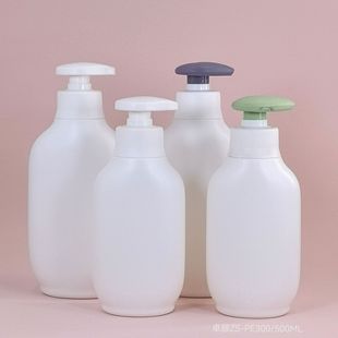Zhuoshun ZS-PE300/500ml Flat Bottle Shampoo Shower Gel Set Series Peach Heart Pump Head Press Plastic Bottle