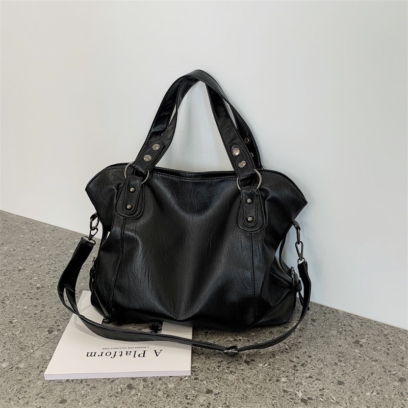 Cross-Border Foreign Trade Tote Bag 2026 New Retro Handbag Korean Style Large Capacity Fashionable Simple Shoulder Crossbody Bag