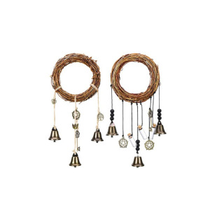 Witch Bell Hemp Rope Bell Wall-mounted Wind Bell Blessing Bell Home Bohemian Room Decorative Glass Bottle