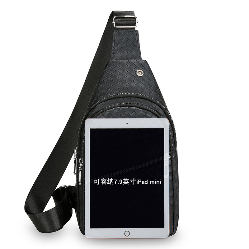 Bolso de pecho de hombre nuevo tejido patrón PU bolso de pecho hombre al aire libre ocio deportivo mochila al por mayor