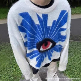 秋冬季加厚毛衣韩版潮流宽松日系针织衫冬季港风慵懒线衣跨境批发