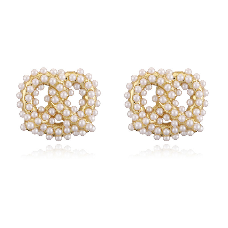 11g Weight Artificial Pearls Inlay Material Jewelry Set Classification Jewelry Set Quantity Holiday, Banquet, Daily Occasion Copper Material Geometric Pattern Women's Gender Inlay Design Elegant Style Wholesale Jewelry Elegant Geometric Copper Artificial Pearls Inlay Jewelry Set 10