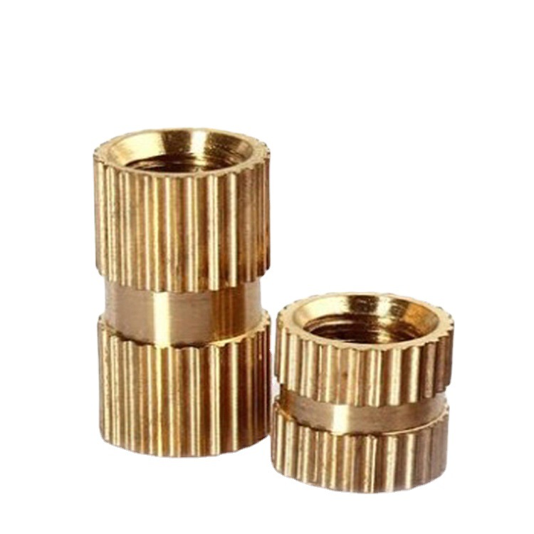 厂家销售铜螺母热熔滚花镶嵌铜件预埋注塑M4网纹铜新能源适用