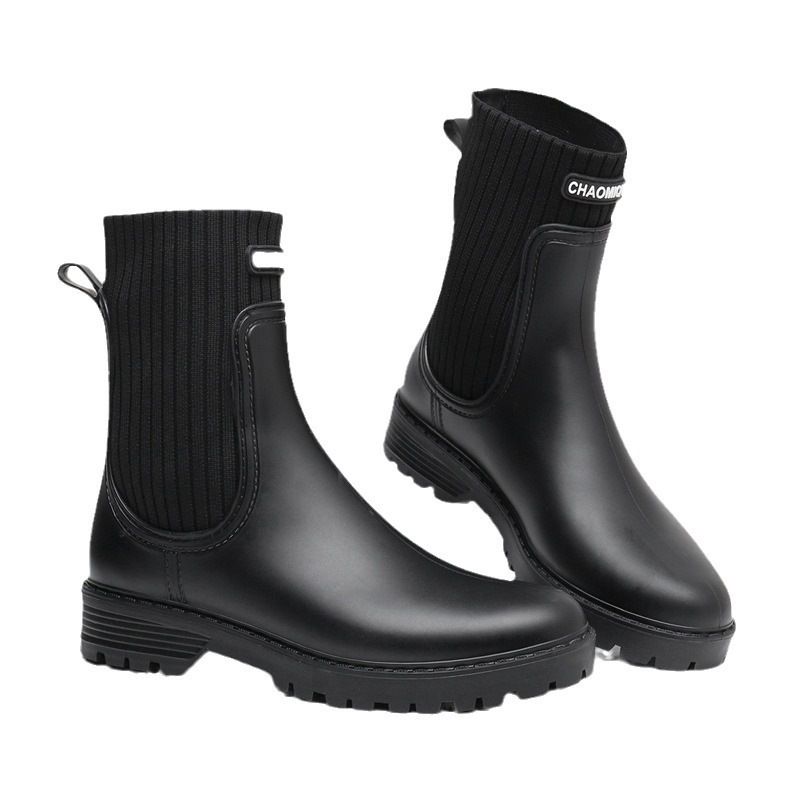 Rain Boots Women's Waterproof Shoes Women's Outer Wear 2023 New Rain Boots Japanese Anti-slip Water Shoes Thick Sole Rubber Shoes Fashion Overshoes