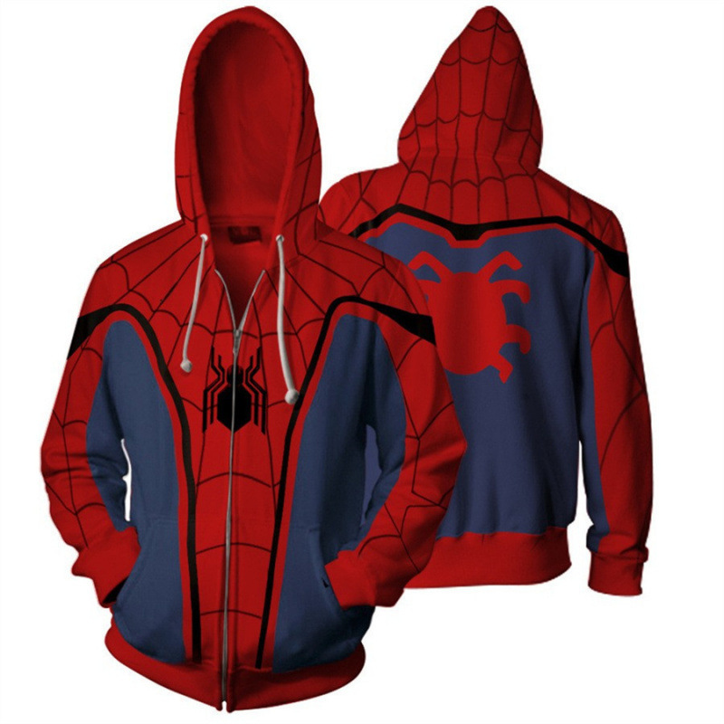 Spider-Man Series New Era 3D Digital Print Cardigan Autumn Men's Zipper Hooded Sweatshirt for Outerwear Spider-Man Series New Era 3D Digital Print Cardigan Autumn Men's Zipper Hooded Sweatshirt for Outerwear