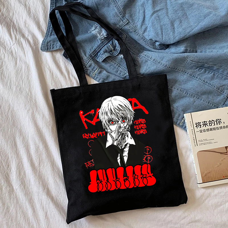 Transfronterizo Hunter X Hunter dibujos animados impreso lienzo bolsa de hombro Harajuku estudiante bolso bolsa de compras