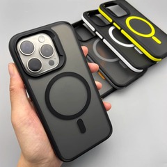 IPhone16Proのダブルカラーを適用して、甲の磁気吸引の携帯の箱のリンゴの15は色の感触のi14の保護カバーにぶつかります。