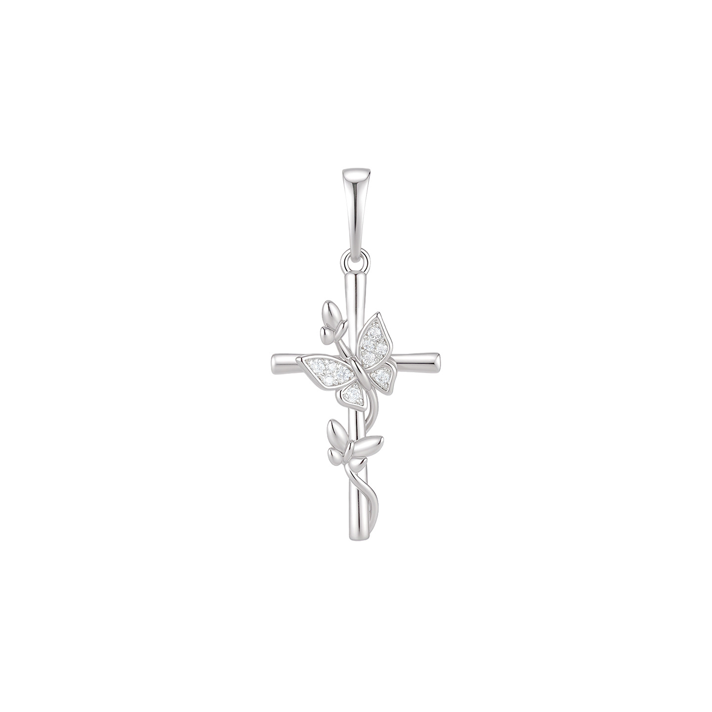 Colgante de Cruz y Mariposa de Aleación de Cobre Galvanizado para Mujer