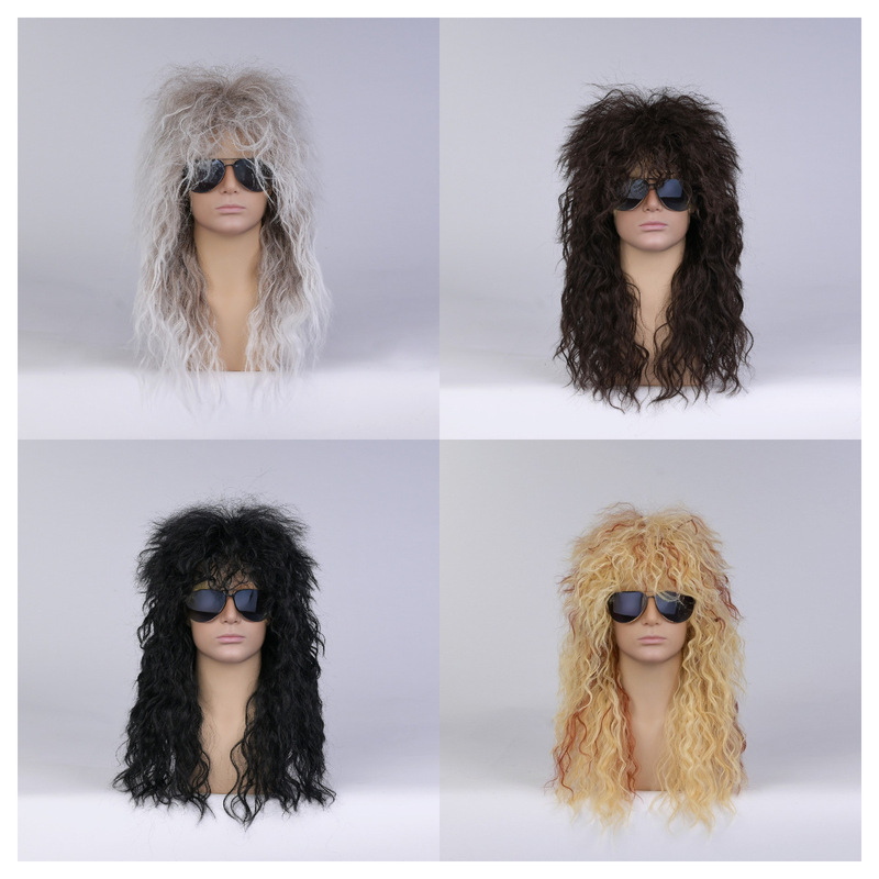 Cross-border Beggar Wig Long Curly Hair Halloween Explosions Men's Beggar Crazy Fluffy Hairstyle Wig Headgear