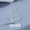 Metal cute advanced necklace, moonstone, light luxury style, high-quality style, Birthday gift