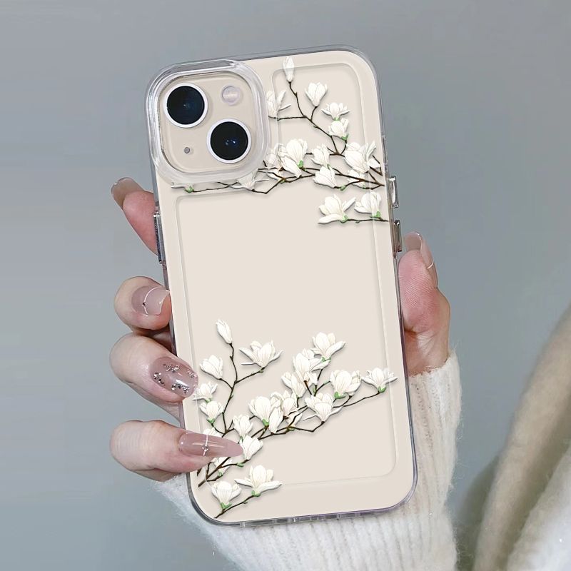 Ins Ancient Flower iPhone15 funda para teléfono móvil 14pro Apple 13 transparente 12 femenino xsmax nicho xr femenino 16